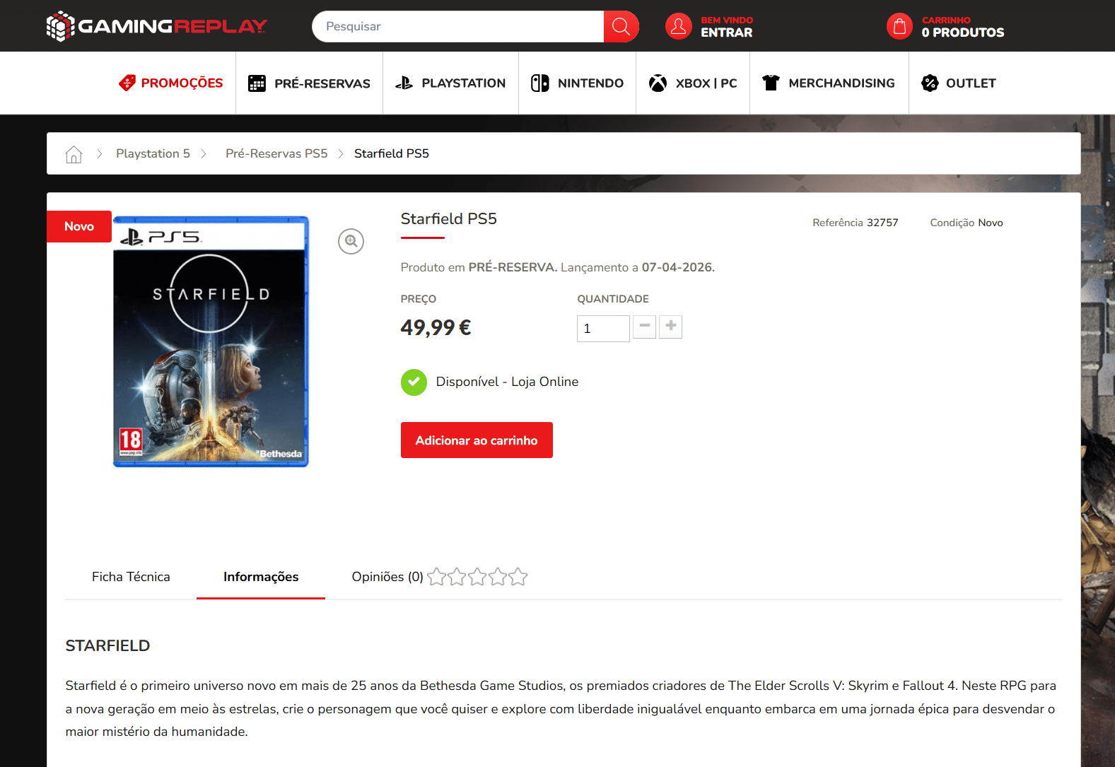 Starfield Listing GamingReplay