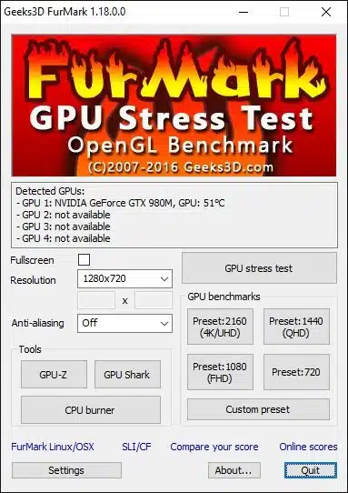 Furmark GPU Stress Test - high fps but game stuttering