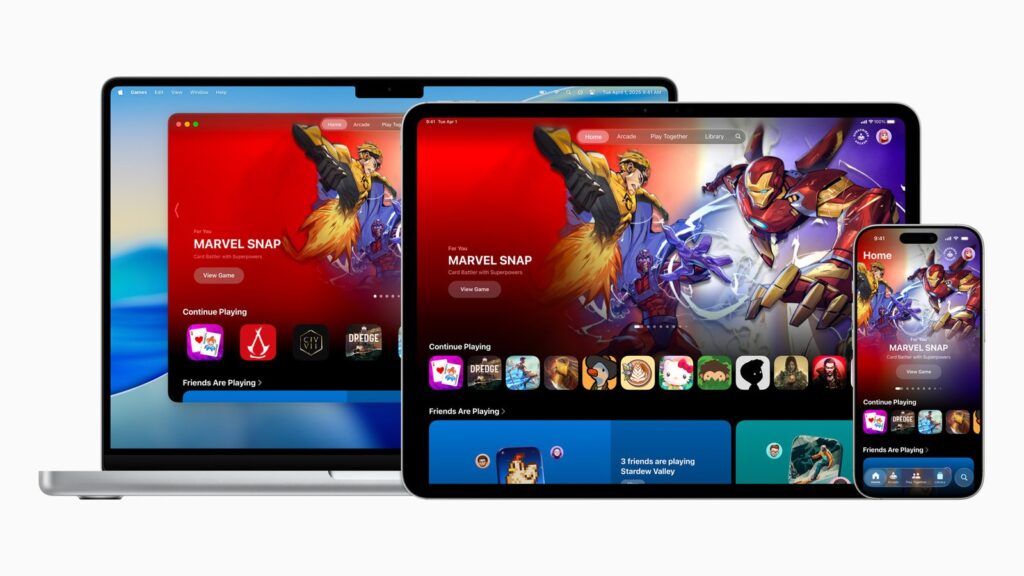 Apple Reportedly Developing iPhone Game Controllers Under Beats Official Apple image showing an iPhone 16 Pro beside a white DualSense controller with the Apple Games app open