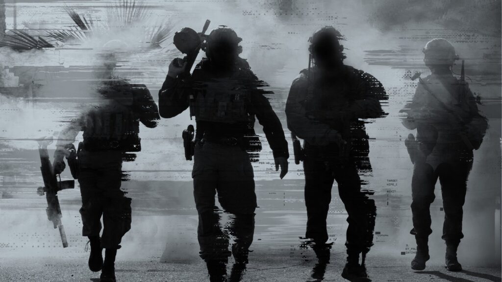 Battlefield REDSEC Elite Series Returns With $1.3M Prize Pool Official Battlefield REDSEC competitive artwork showing four armed soldiers silhouetted against a dark, digitally