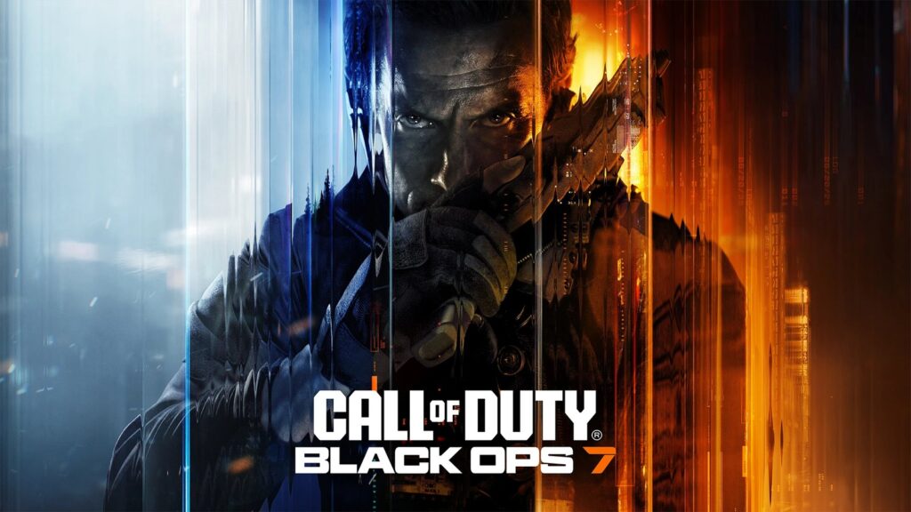 Official Black Ops 7 Multiplayer promotional image showing operators moving through a modern combat zone