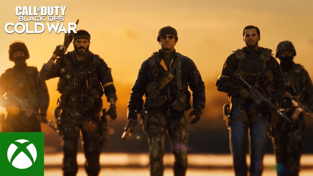 Official Call of Duty: Black Ops Cold War launch trailer thumbnail showing the game’s main operatives walking toward the