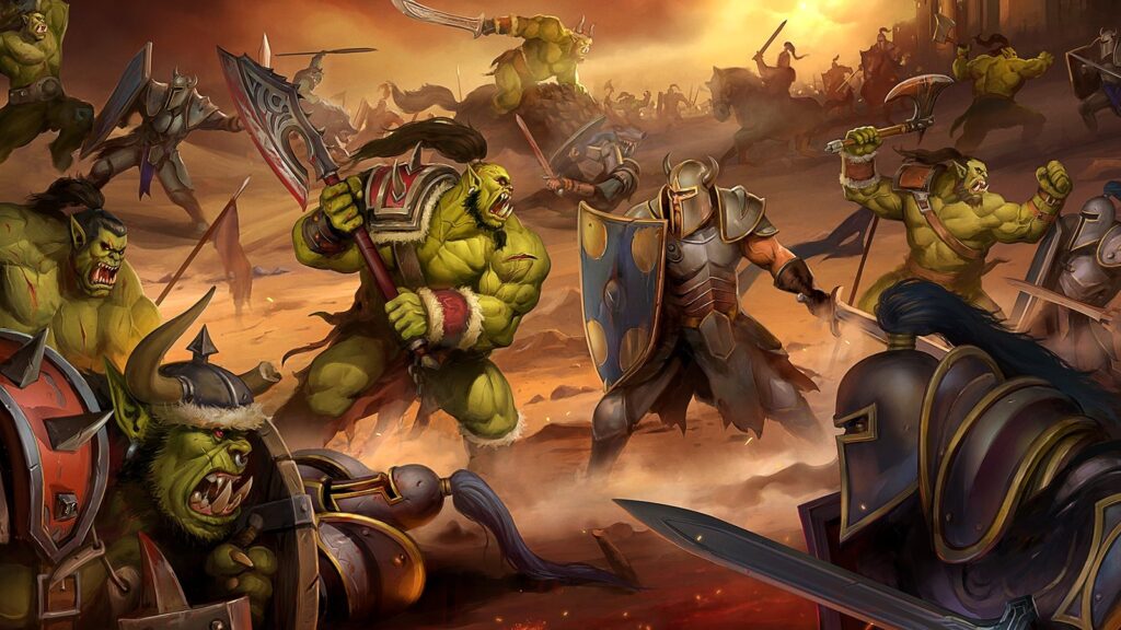 Official Warcraft 30th Anniversary RTS artwork used by Blizzard for the reveal of Warcraft I: Remastered, Warcraft II: