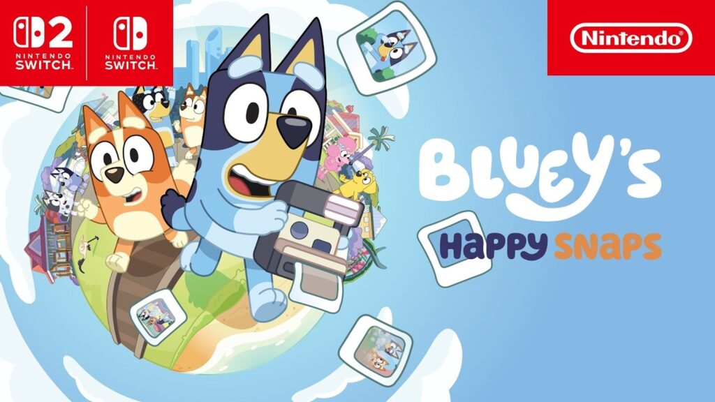 Bluey’s Happy Snaps Launches October 15 Official Bluey’s Happy Snaps announcement trailer thumbnail featuring Bluey and Bingo in the game’s colorful