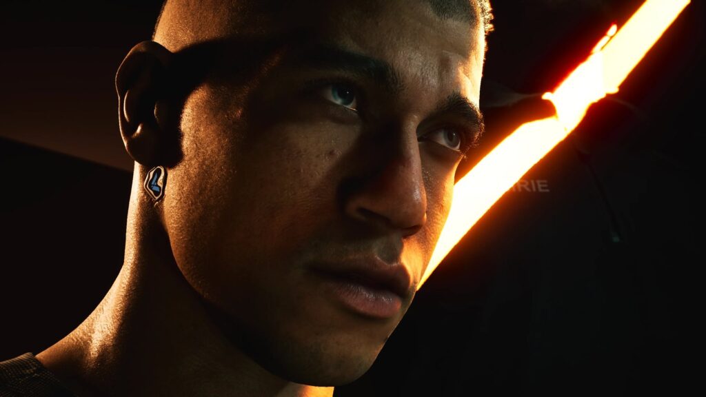 Official MindsEye story artwork centered on Jacob Diaz