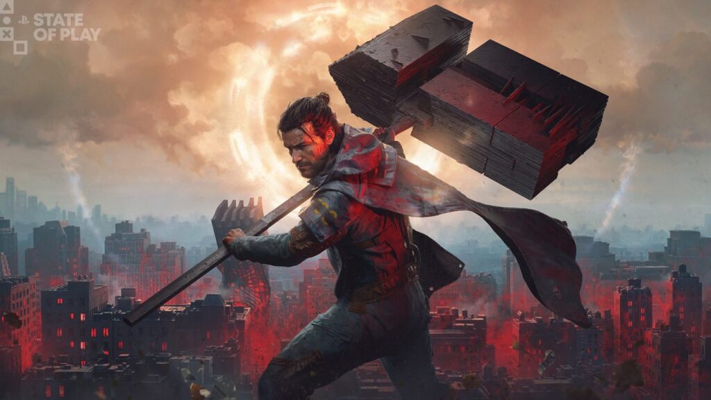 Official CONTROL Resonant key art showing Dylan Faden wielding the Aberrant over a distorted Manhattan skyline