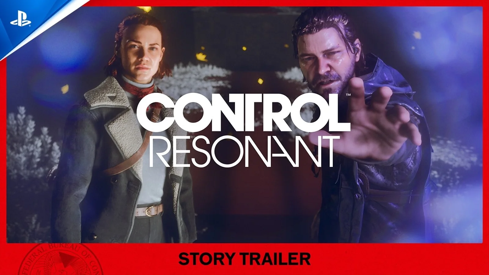 Official Control Resonant key art showing Dylan Faden wielding the Aberrant above a warped Manhattan skyline