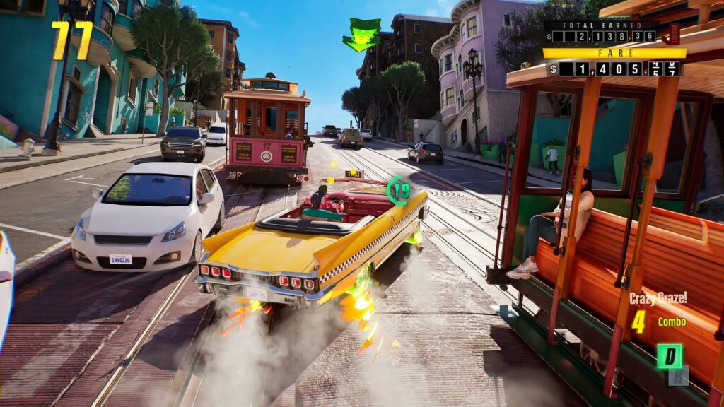 Crazy Taxi: World Tour Gets 15 Minutes of PC Multiplayer Footage Official Crazy Taxi: World Tour screenshot showing a yellow taxi powersliding through a busy city street