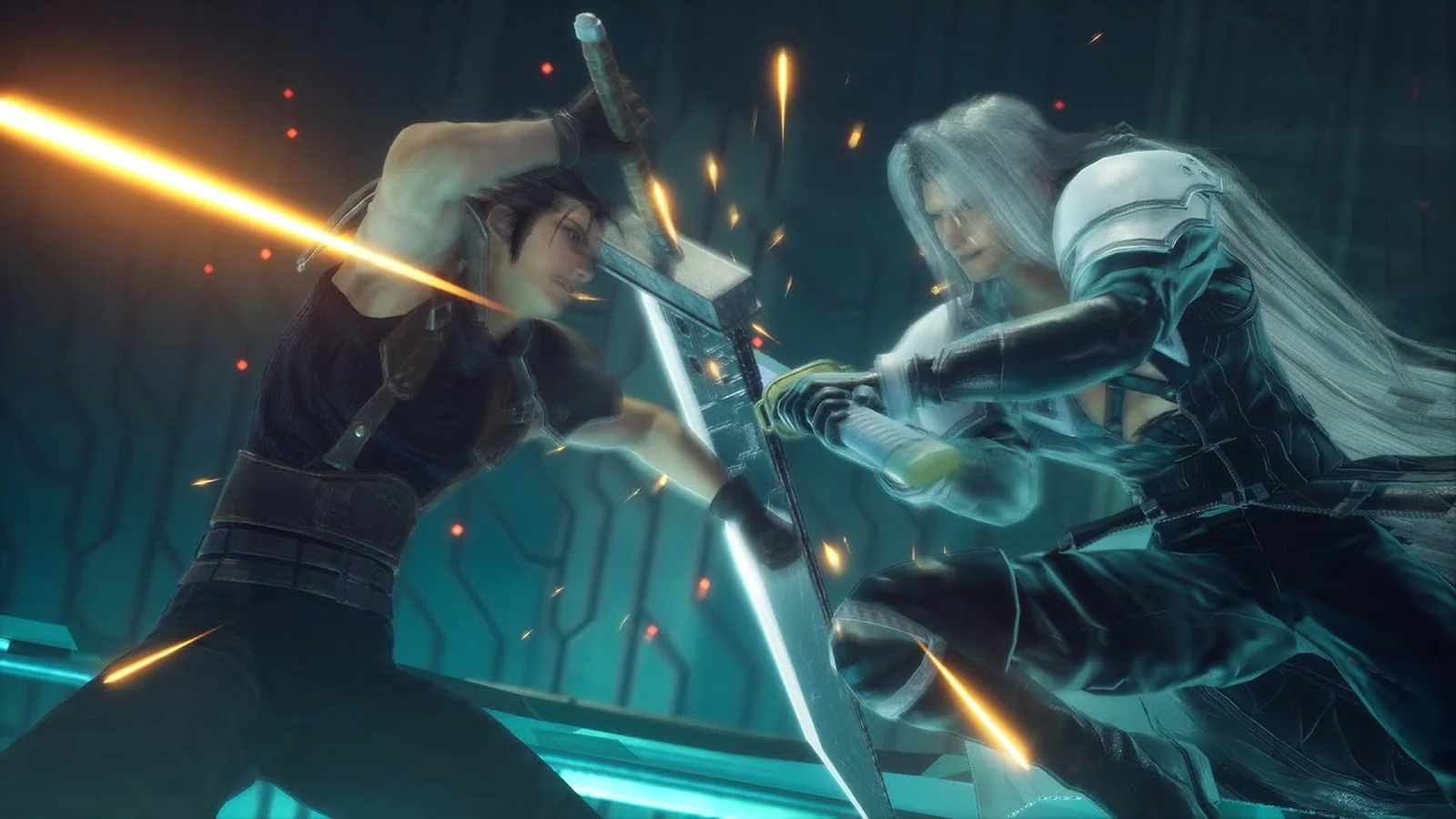 Official Crisis Core: Final Fantasy VII Reunion launch-date trailer thumbnail showing Zack and other major characters