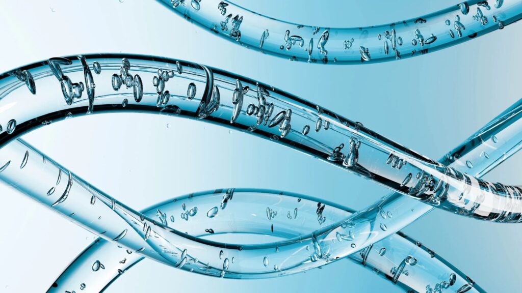 Official Definium Therapeutics DT120 page image showing transparent laboratory tubing against a blue background