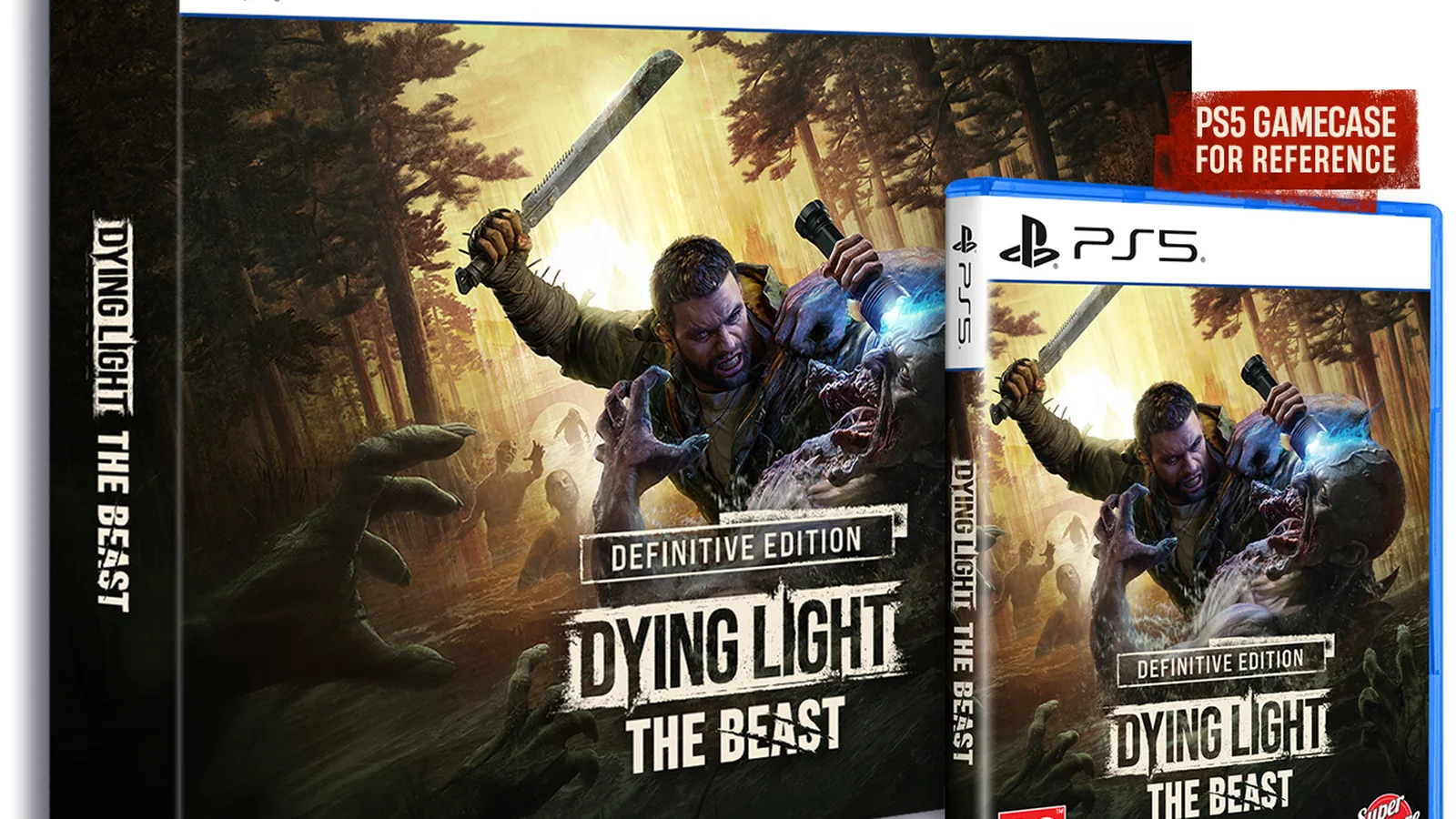 Official Dying Light: The Beast Definitive Edition collector box and PS5 game case mockup