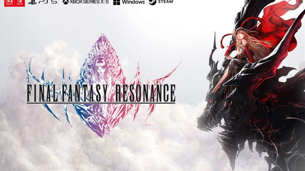 Final Fantasy Resonance Achievements Reveal 8 Chapters and Side Content Official Final Fantasy Resonance key art featuring the red-clad heroine seated on a dark dragon-like creature