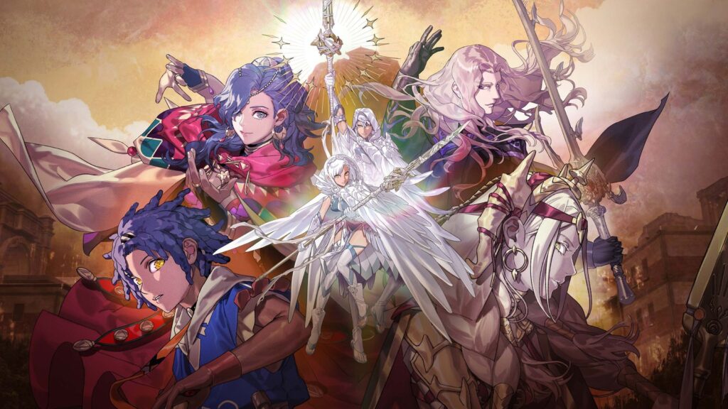 Fire Emblem: Fortune’s Weave Overview Trailer Details Final Features Official Fire Emblem: Fortune’s Weave key art featuring the protagonist alongside Cai, Dietrich, Theodora and Leda