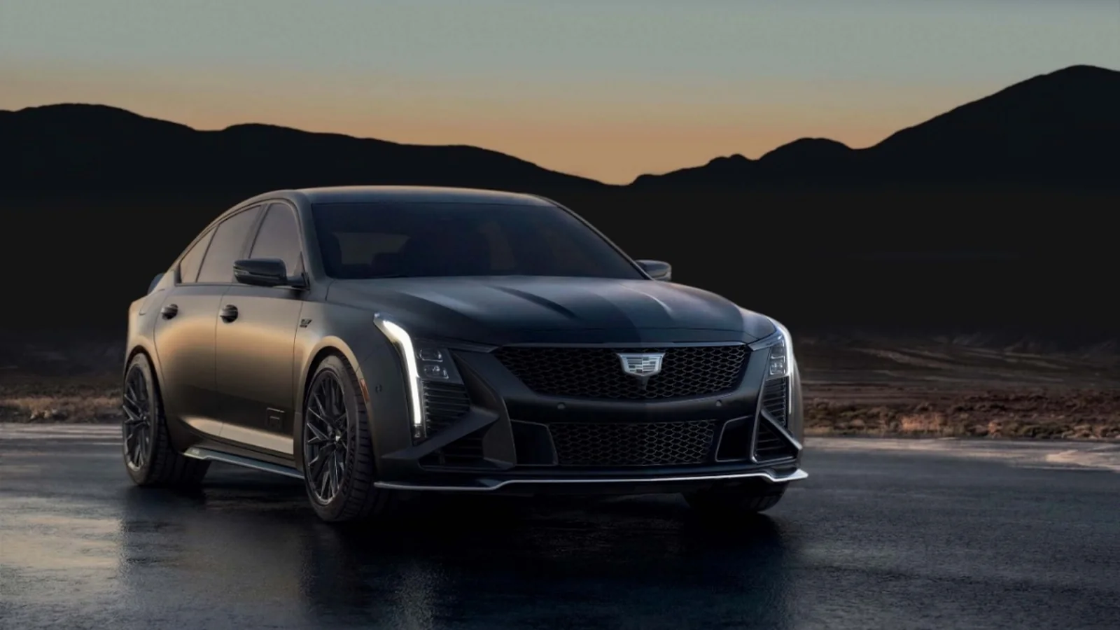 Official front three-quarter image of the 2026 Cadillac CT5-V Blackwing F1 Collector Series in Midnight Stone Frost