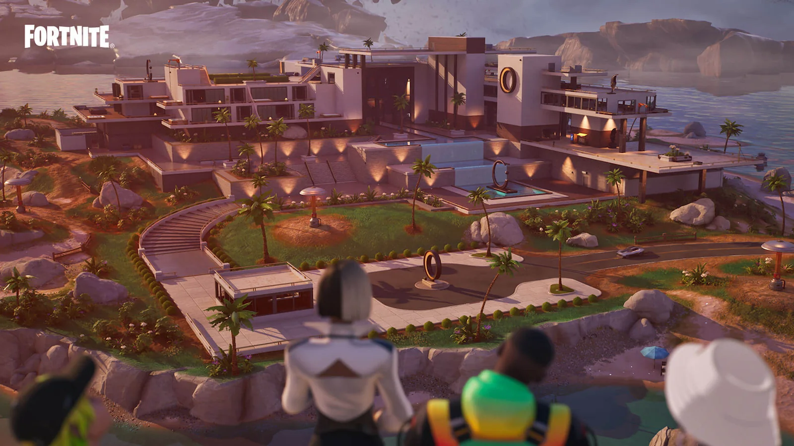Official Fortnite screenshot of Sanguine Suites, one of the locations controlled by Kado Thorne in Chapter 4 Season 4