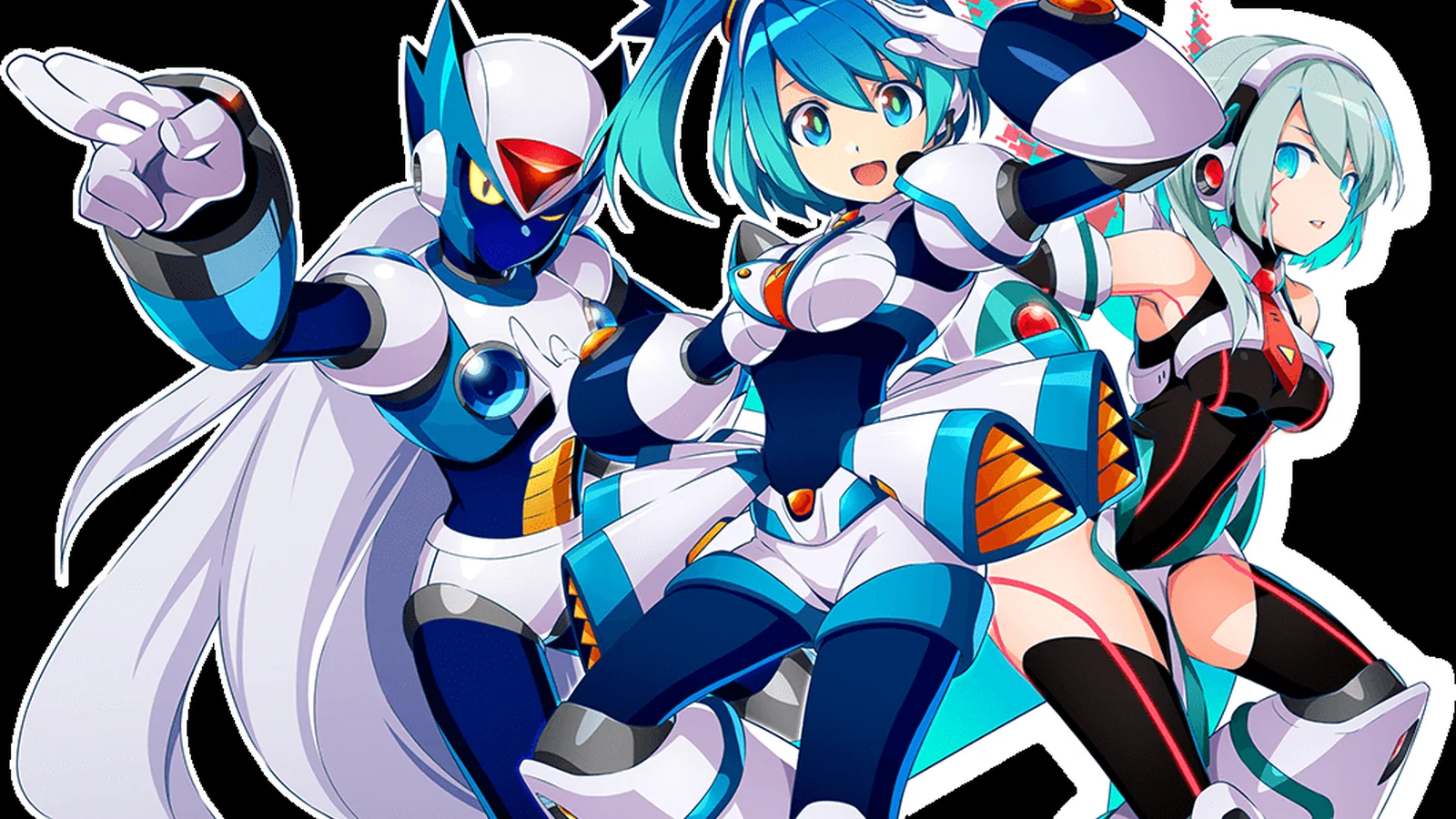Official Zero action artwork from Mega Man X DiVE Offline showing the character wielding an energy blade