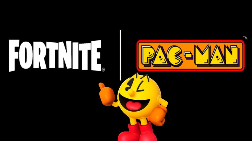 Fortnite PAC-MAN Cosmetics Decrypted Ahead of Shop Release Promotional Fortnite x PAC-MAN artwork showing PAC-MAN beside the Fortnite logo