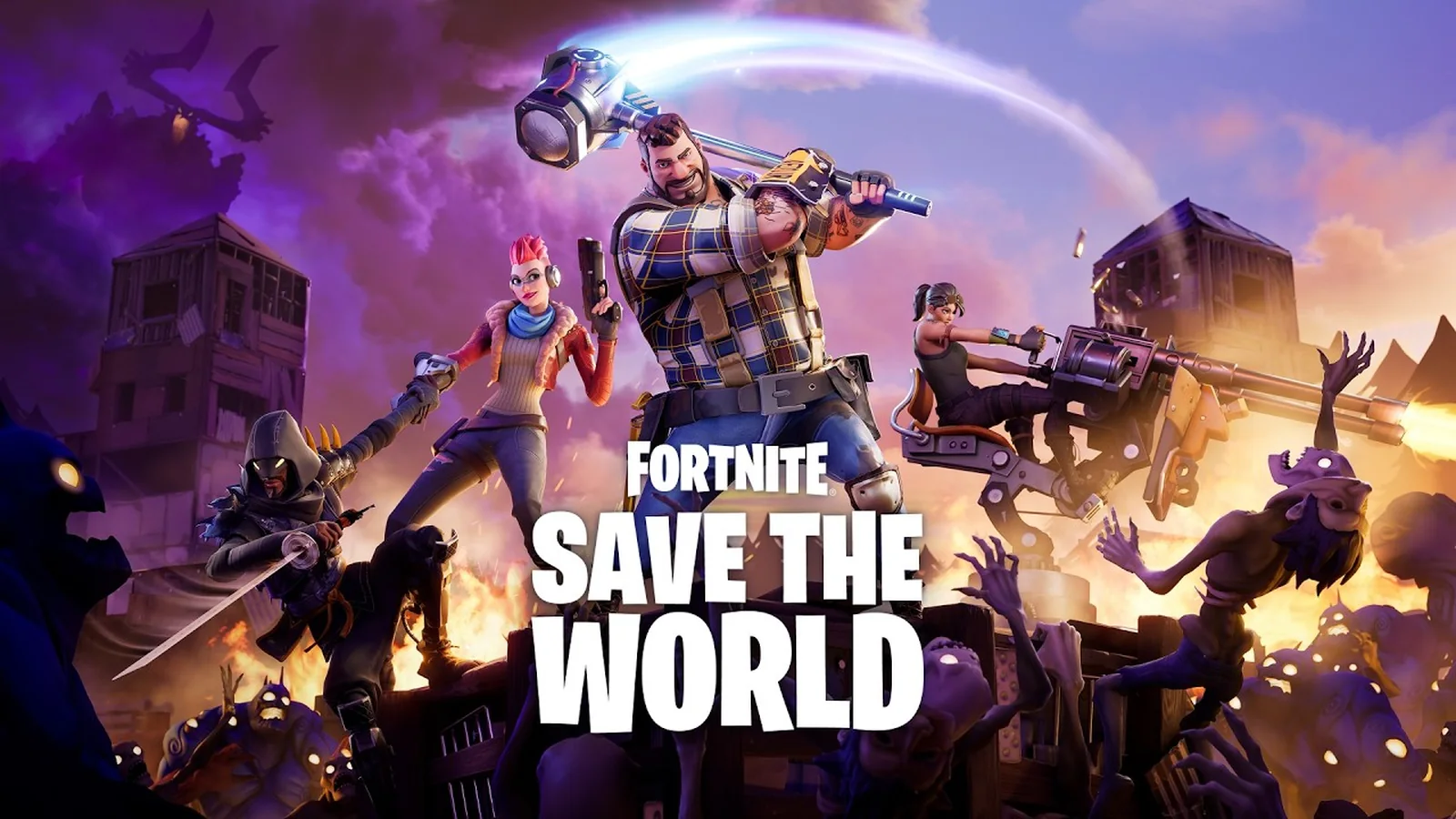 Official Save the World free-to-play trailer thumbnail featuring Fortnite PvE action