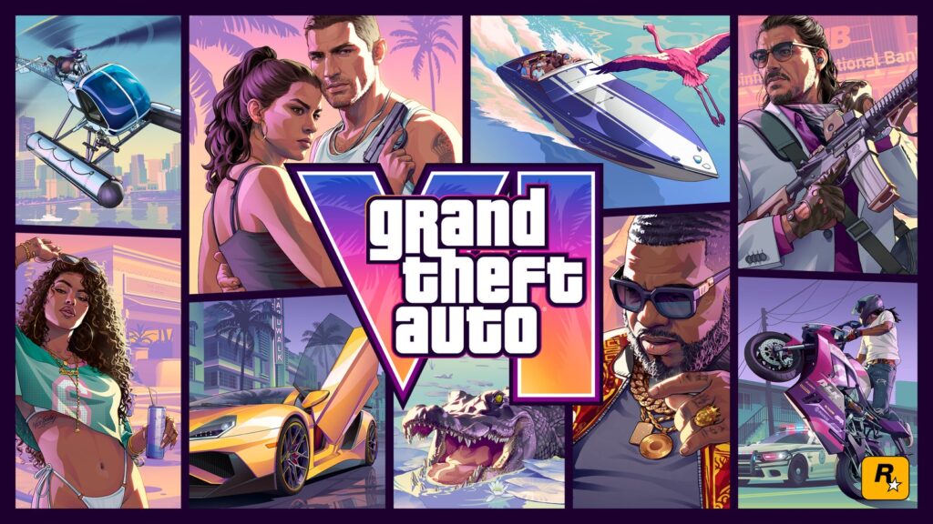 GTA VI Preorders Reportedly Heavily Favor PS5 Over Xbox Official Grand Theft Auto VI landscape cover art featuring Jason, Lucia and multiple Leonida scenes