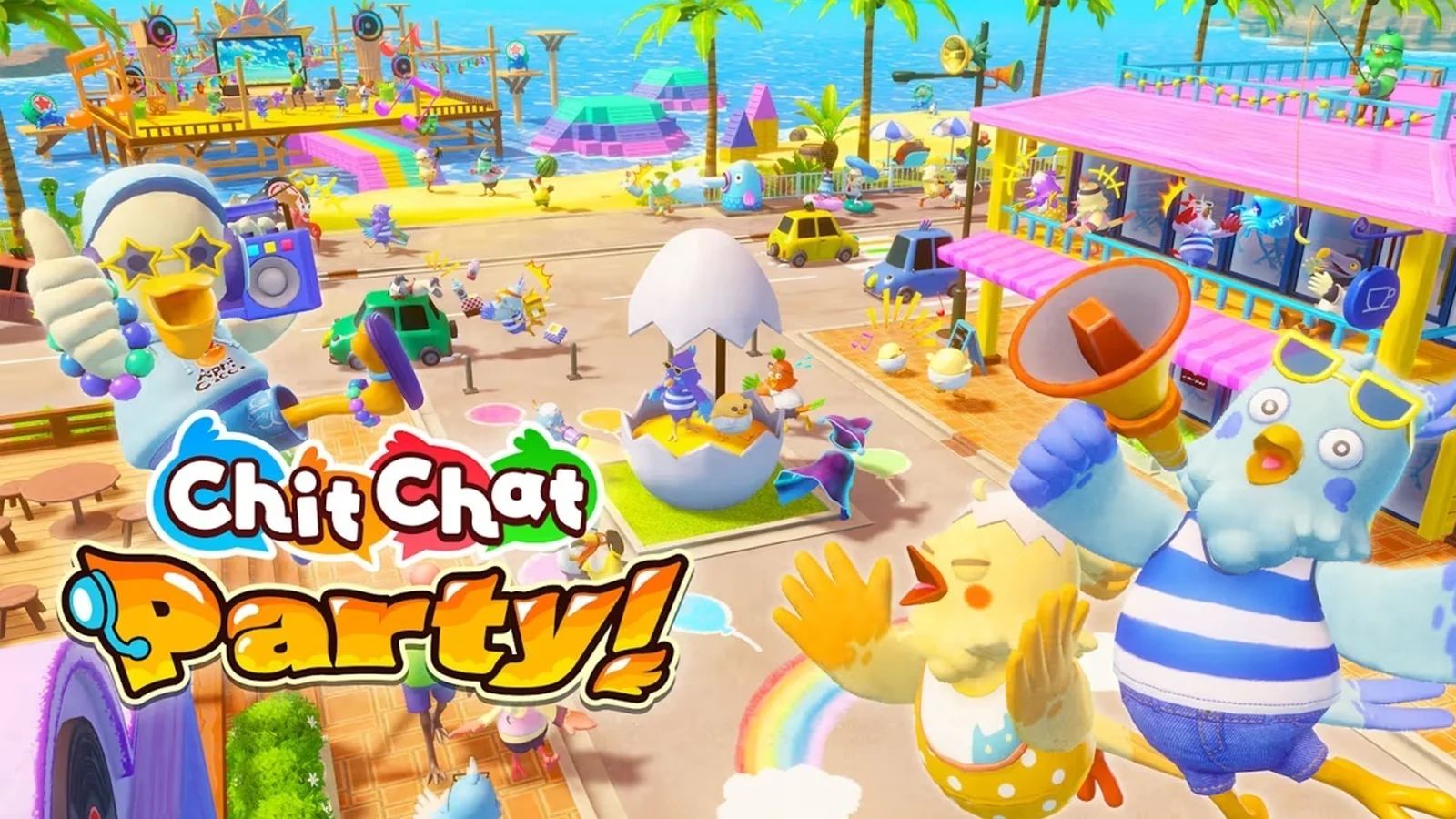 Chit Chat Party promotional image used alongside the game's launch coverage for Nintendo Switch 2