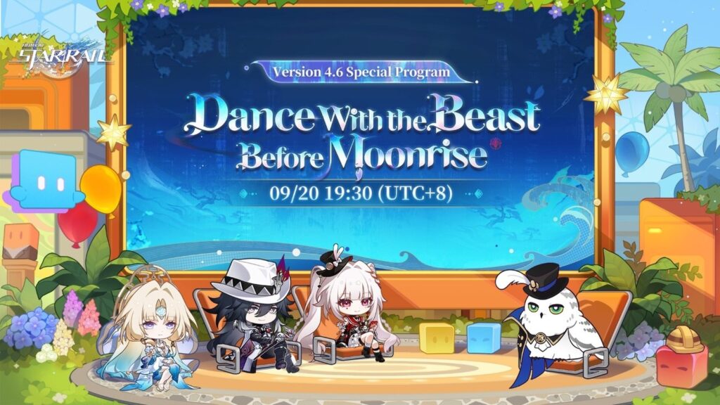 Honkai: Star Rail Version 4.6 Launches September 28 Official Version 4.6 “Dance With the Beast Before Moonrise” Special Program key art featuring Pearl