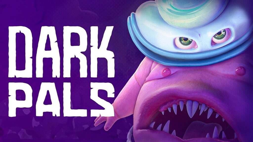 Horror Skunx to Announce New Game on October 1 Large Dark Pals mascot looming over the title against a purple background