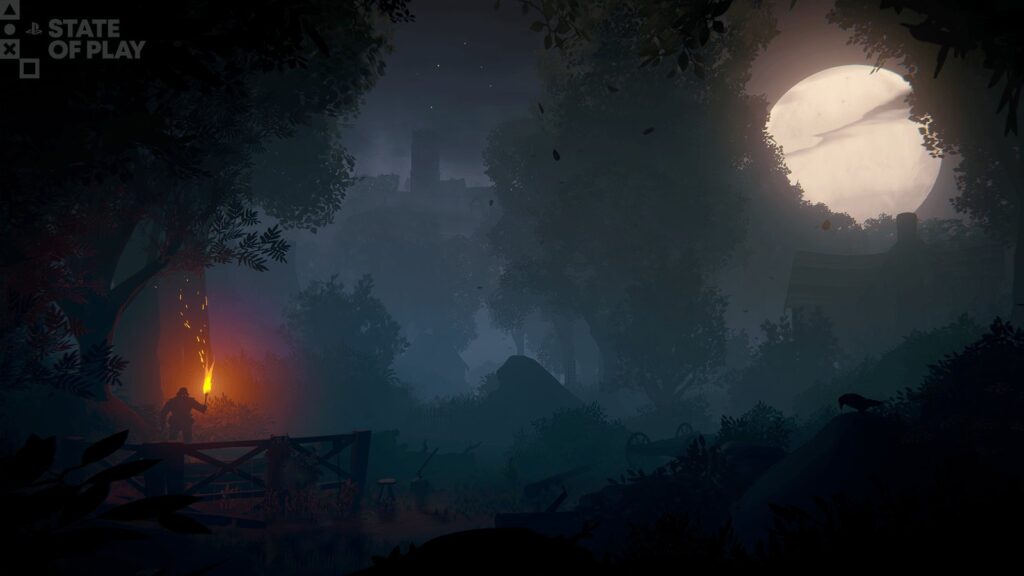 Official Hunter’s Moon key art showing the dark rural landscape beneath a large full moon