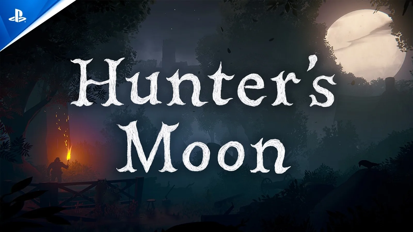 Official Hunter’s Moon key art showing the dark rural landscape beneath a large full moon