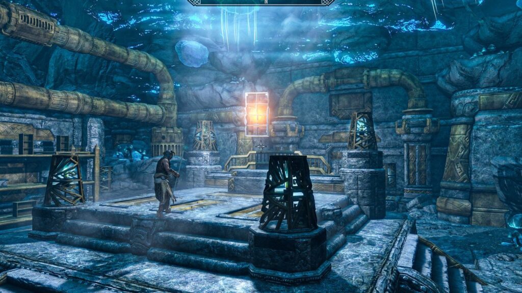 IKEA Releases Skyrim Mod With Matt Berry as a KALLAX Shelf Official KALLAX STORAGEBORN gameplay image showing the shelf companion inside Skyrim