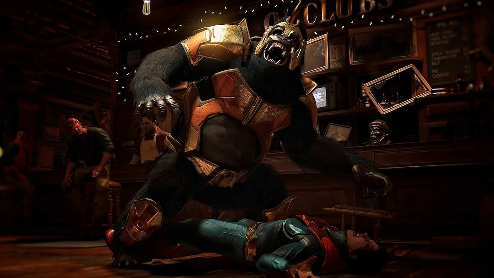 Official Injustice 2 gallery artwork showing Atrocitus surrounded by intense red energy