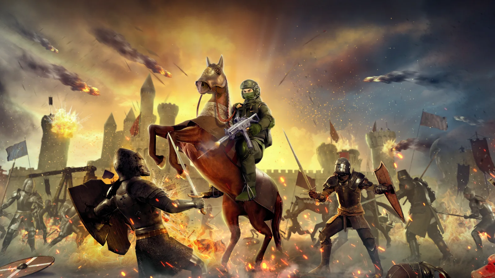 Official Kingmakers Steam key art for the medieval warfare and modern-weapons sandbox