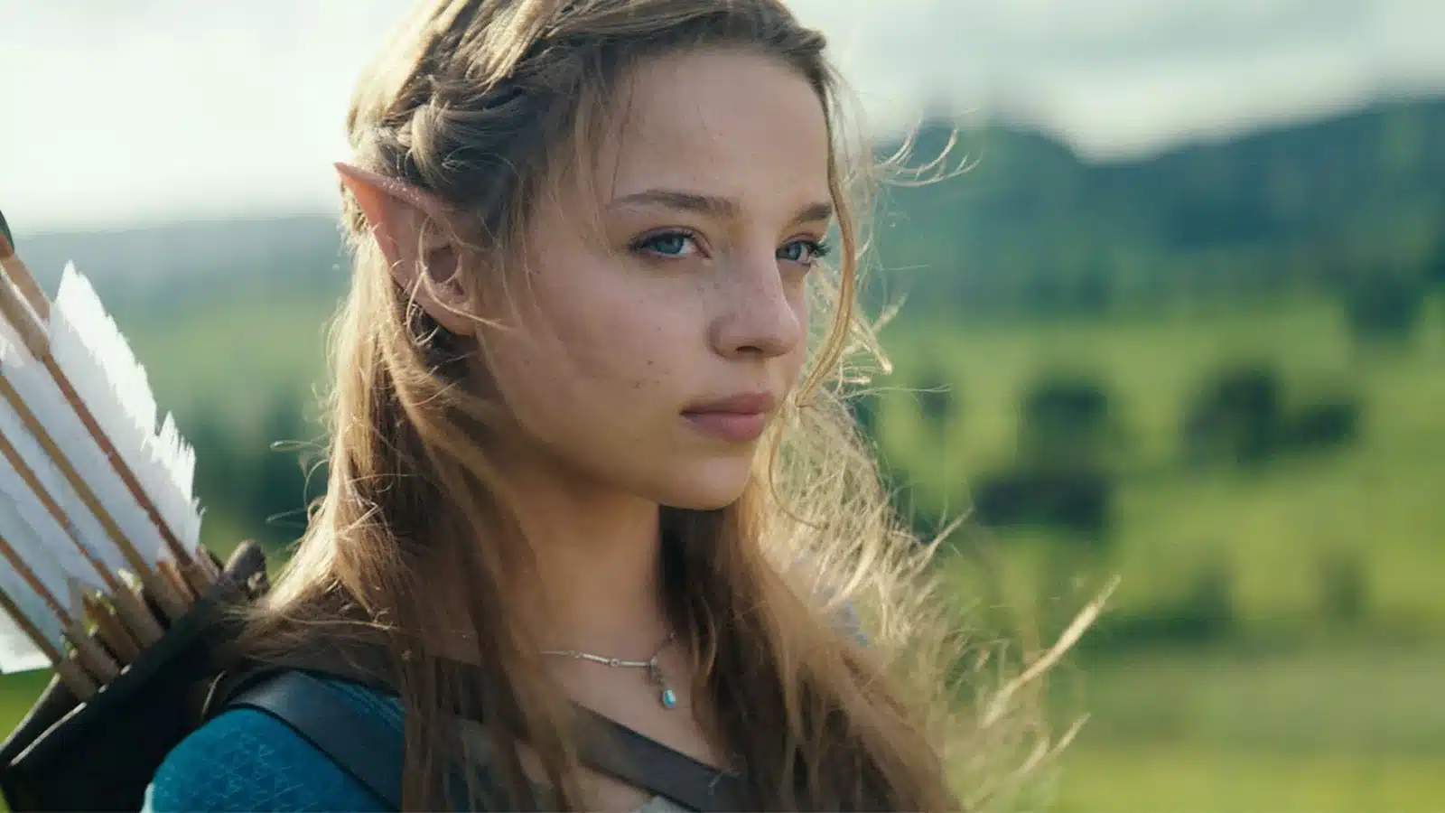 Official The Legend of Zelda movie still showing Bo Bragason as Princess Zelda in costume
