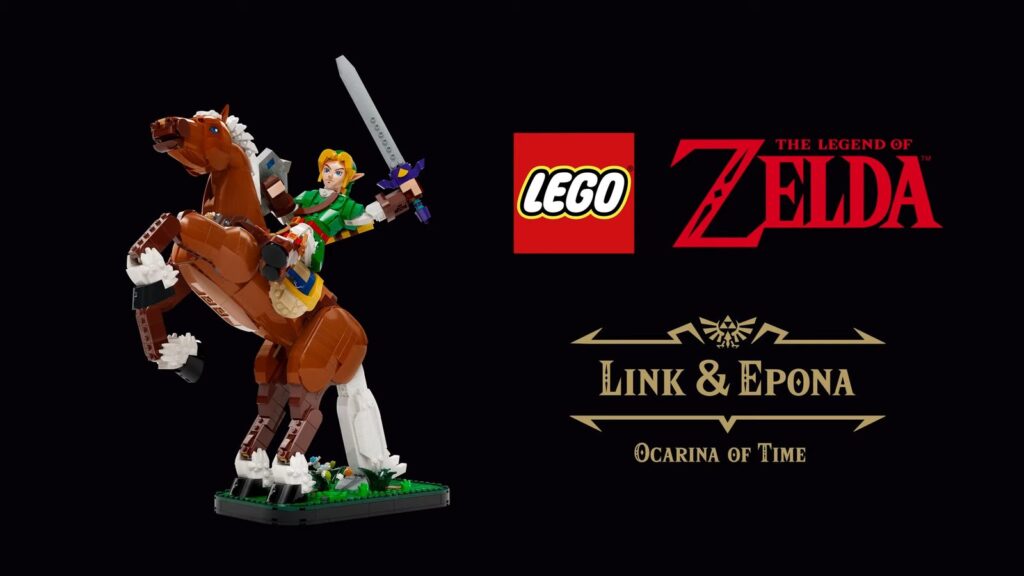 LEGO Zelda Link & Epona Set Revealed for Spring 2027 Revealed LEGO The Legend of Zelda: Ocarina of Time – Link & Epona model showing adult Link riding a rearing brick-built