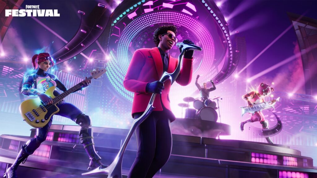 Lil Wayne Teases Fortnite Collaboration on Instagram Official Fortnite Festival Main Stage artwork showing a singer and band performing on a brightly lit concert stage