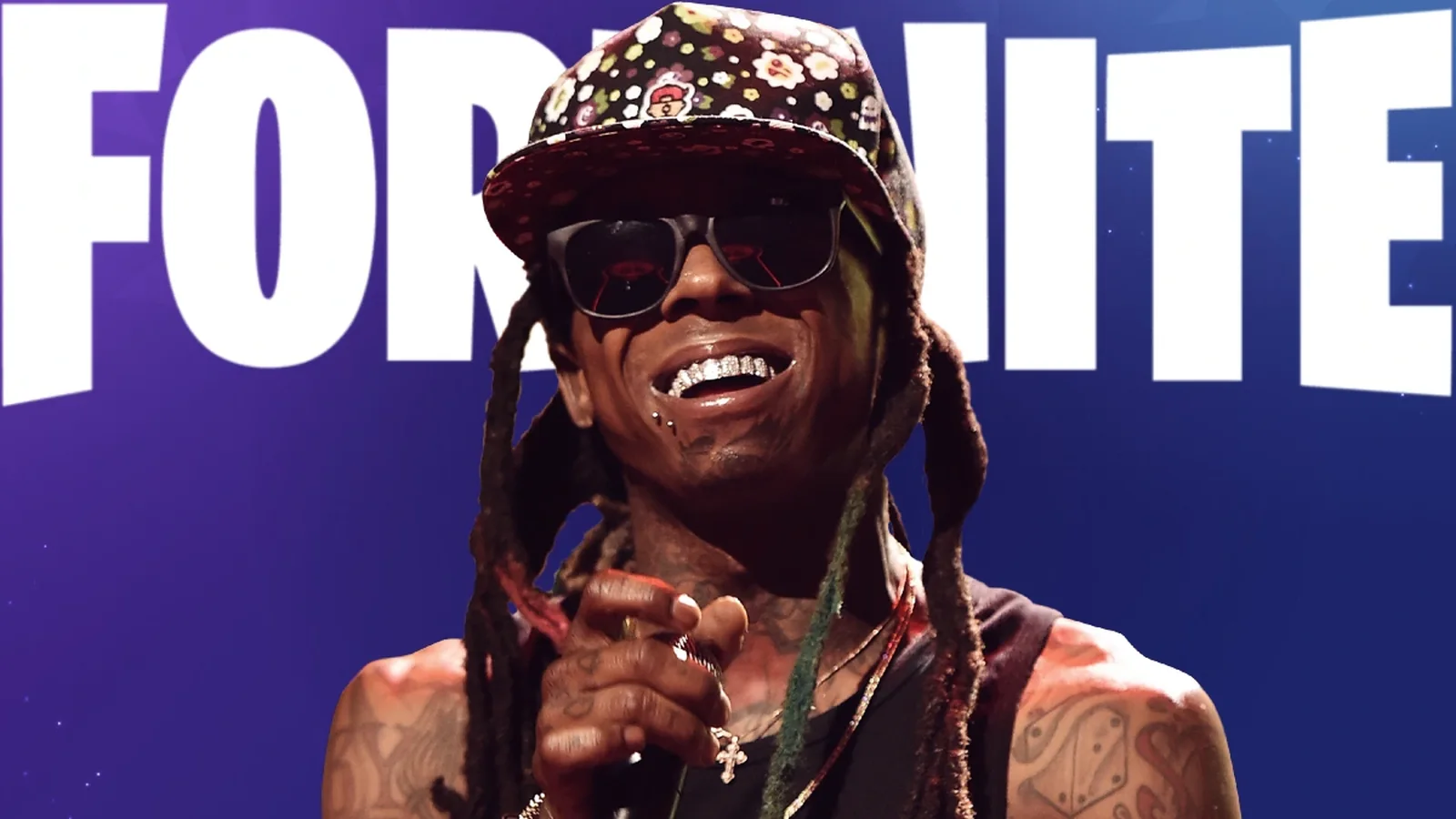 Lil Wayne image used in coverage of his “Where we dropping?” Fortnite teaser