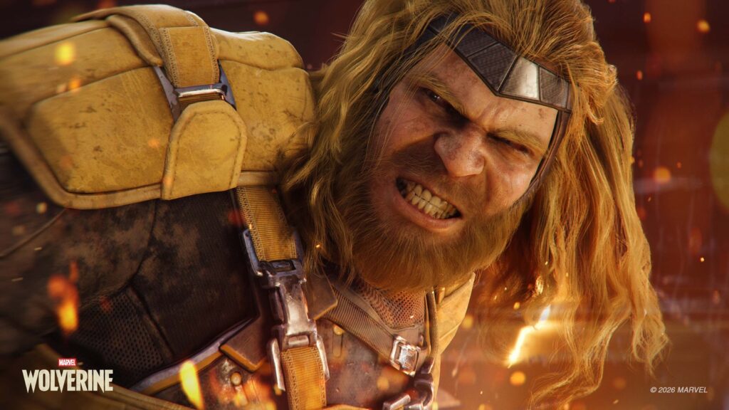 Marvel’s Wolverine Boots on PC Through PS5 Emulation Wolverine close-up in a rugged combat outfit, surrounded by sparks and fire