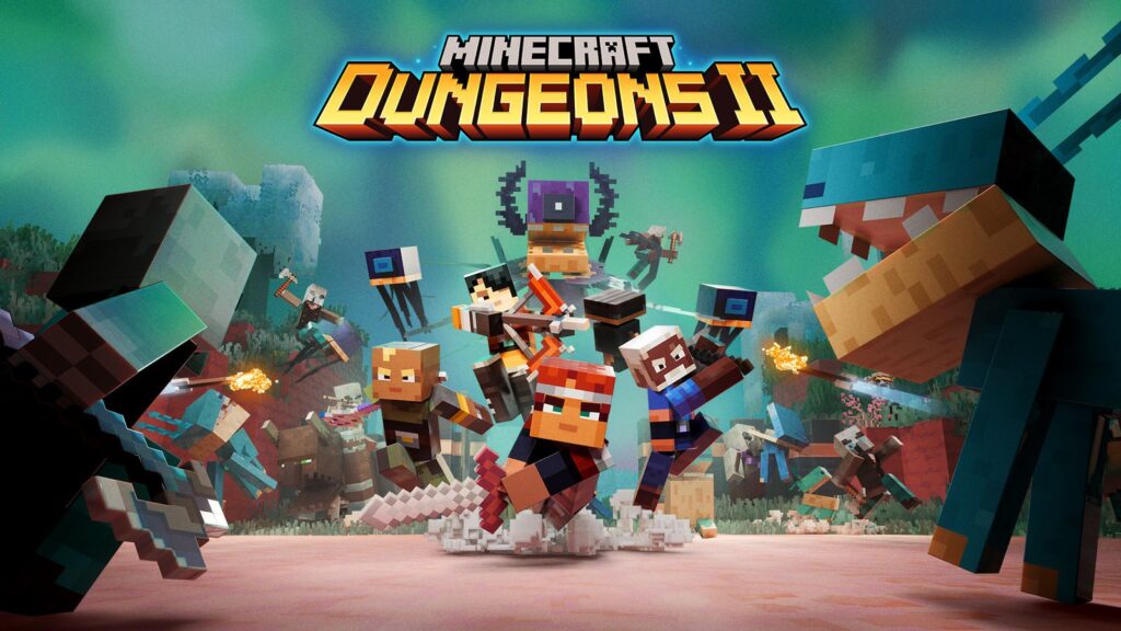 Minecraft Is Getting Its First New Dimension in 14 Years Minecraft Dungeons II gameplay scene set in The Sift, with a character fighting through the dimension's vibrant terrain