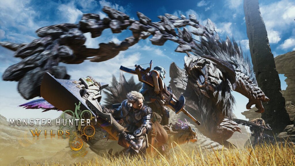 Monster Hunter Wilds Will Make Character Editing Free in 2027 Official Monster Hunter Wilds screenshot showing a hunter riding a Seikret across a lush water-filled environment