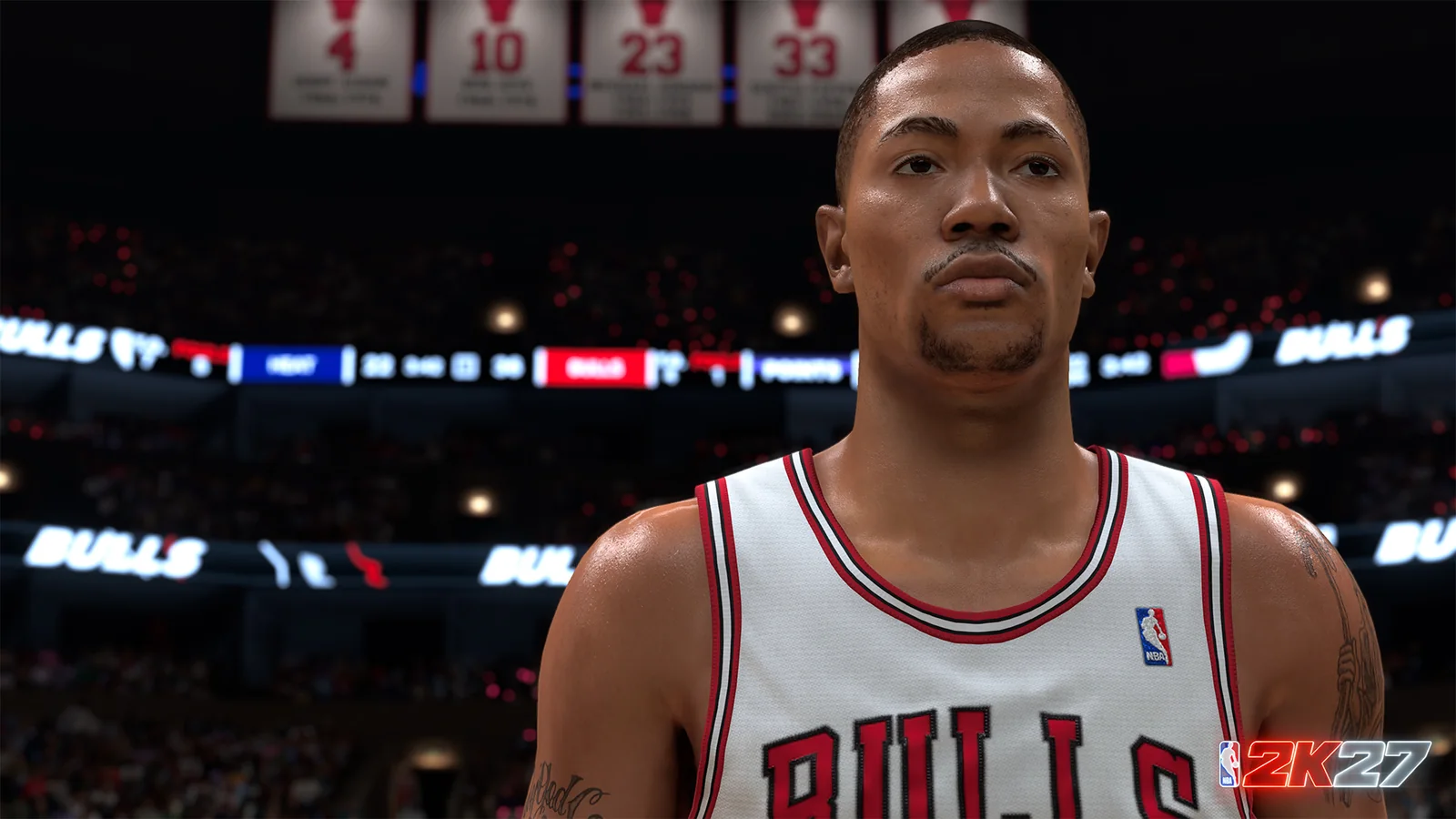 Official NBA 2K27 screenshot of Derrick Rose in a Chicago Bulls uniform