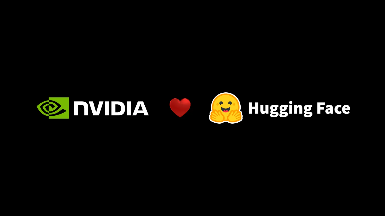 Official NVIDIA acquisition artwork showing the NVIDIA and Hugging Face logos together on a black background