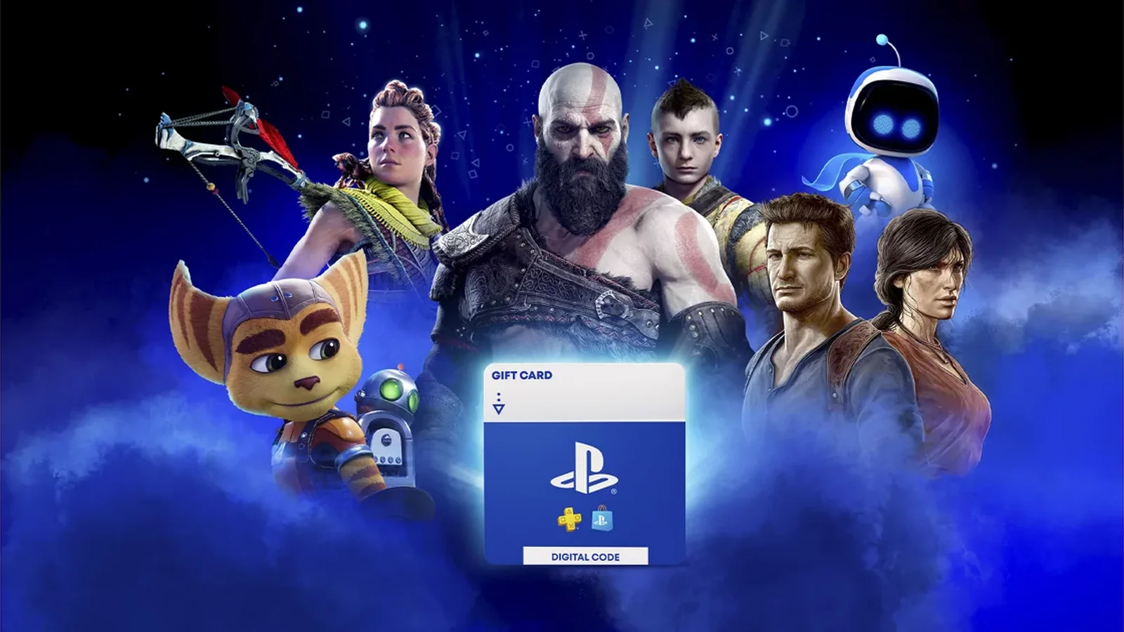 PlayStation Store gift card artwork representing digital wallet funds and store credit