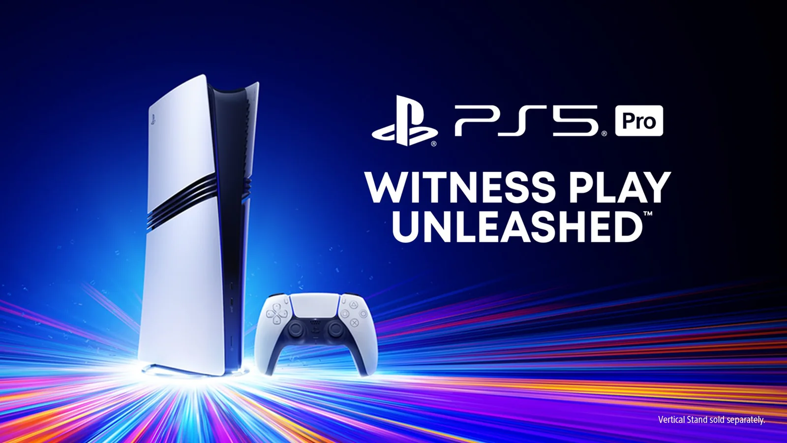 PS5 Pro console with DualSense controller on a clean white background
