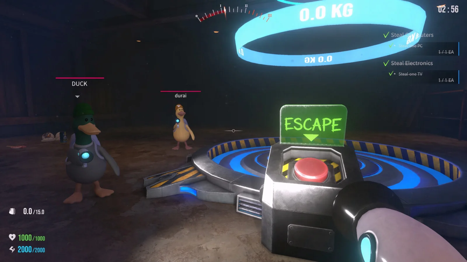 Official wider QUIET Steam capsule artwork showing the game's alien ducks and horror setting
