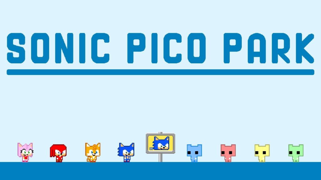 Sonic PICO PARK Launches November 12 on Switch 2 and PC Official SONIC PICO PARK gameplay screenshot showing Sonic, Tails, Knuckles, Amy and PICO PARK characters lined up