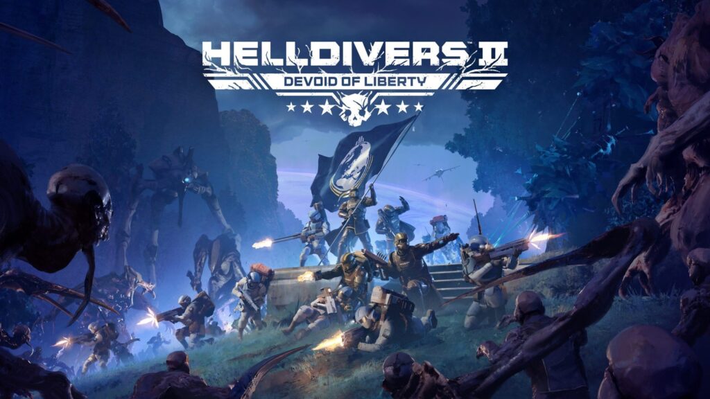 Sony Working to Restore Helldivers 2 and Horizon on UK Steam Official Helldivers 2 promotional gameplay image from the PlayStation Plus and Devoid of Liberty update campaign