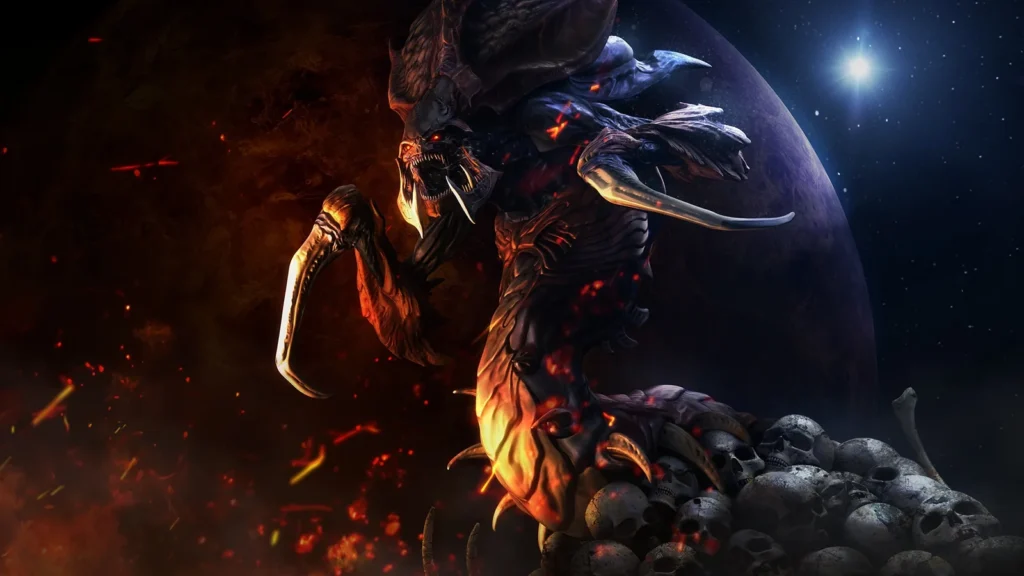 Official StarCraft II artwork showing a large Hydralisk against a space backdrop