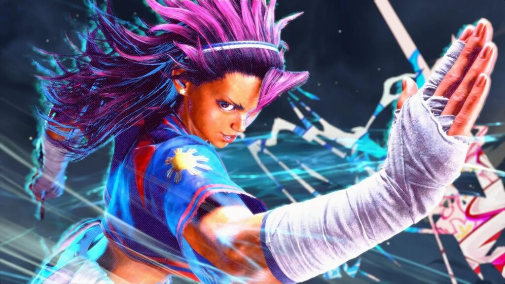 Street Fighter 6 DLC Fighter Arjun Launches October 13 Arjun close-up promotional image showing the new Street Fighter 6 fighter with purple hair and wrapped fists