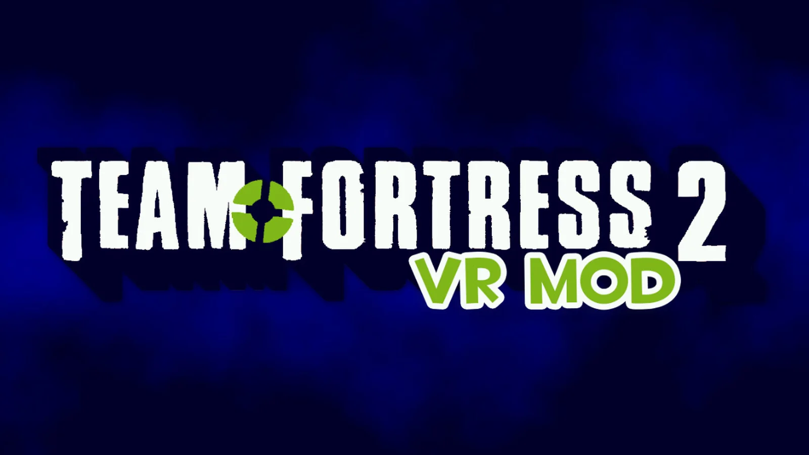 Official Steam store artwork for Team Fortress 2: VR Mod with the mod's title treatment on a dark blue background