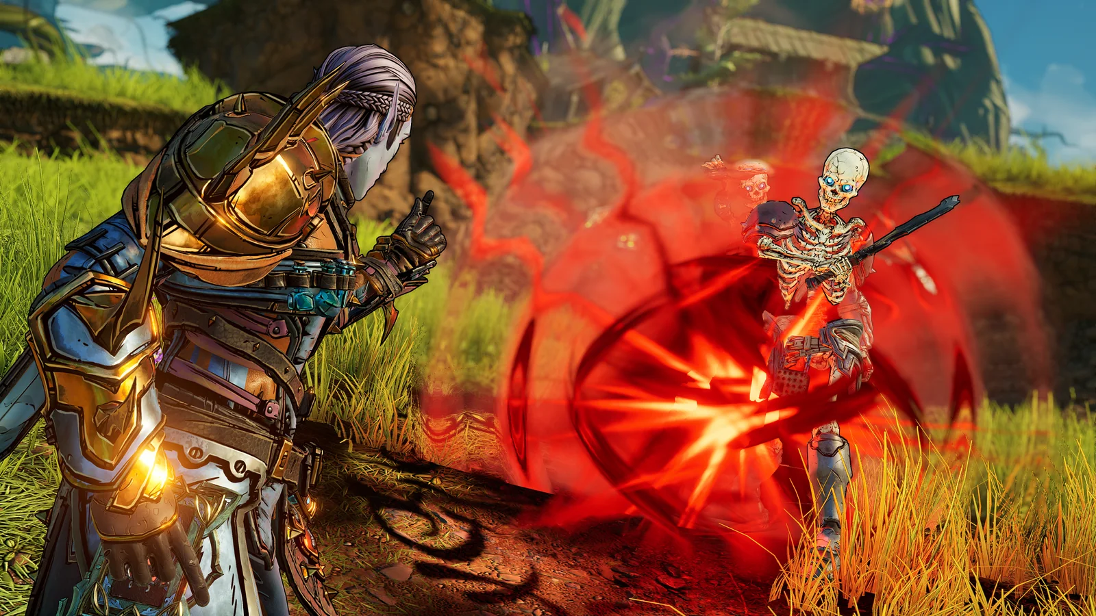 Official Tiny Tina’s Wonderlands gameplay image highlighting spellcasting in the game’s fantasy environments