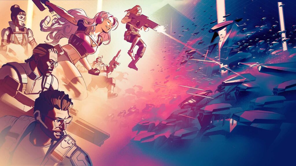 Ubisoft’s Canceled Project U Gameplay Screenshot Leaks Online Official Project U key art showing a futuristic team of armed characters confronting a large group of robotic enemies in